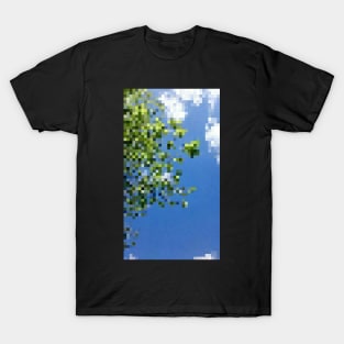 blue sky and leaves pixel art T-Shirt